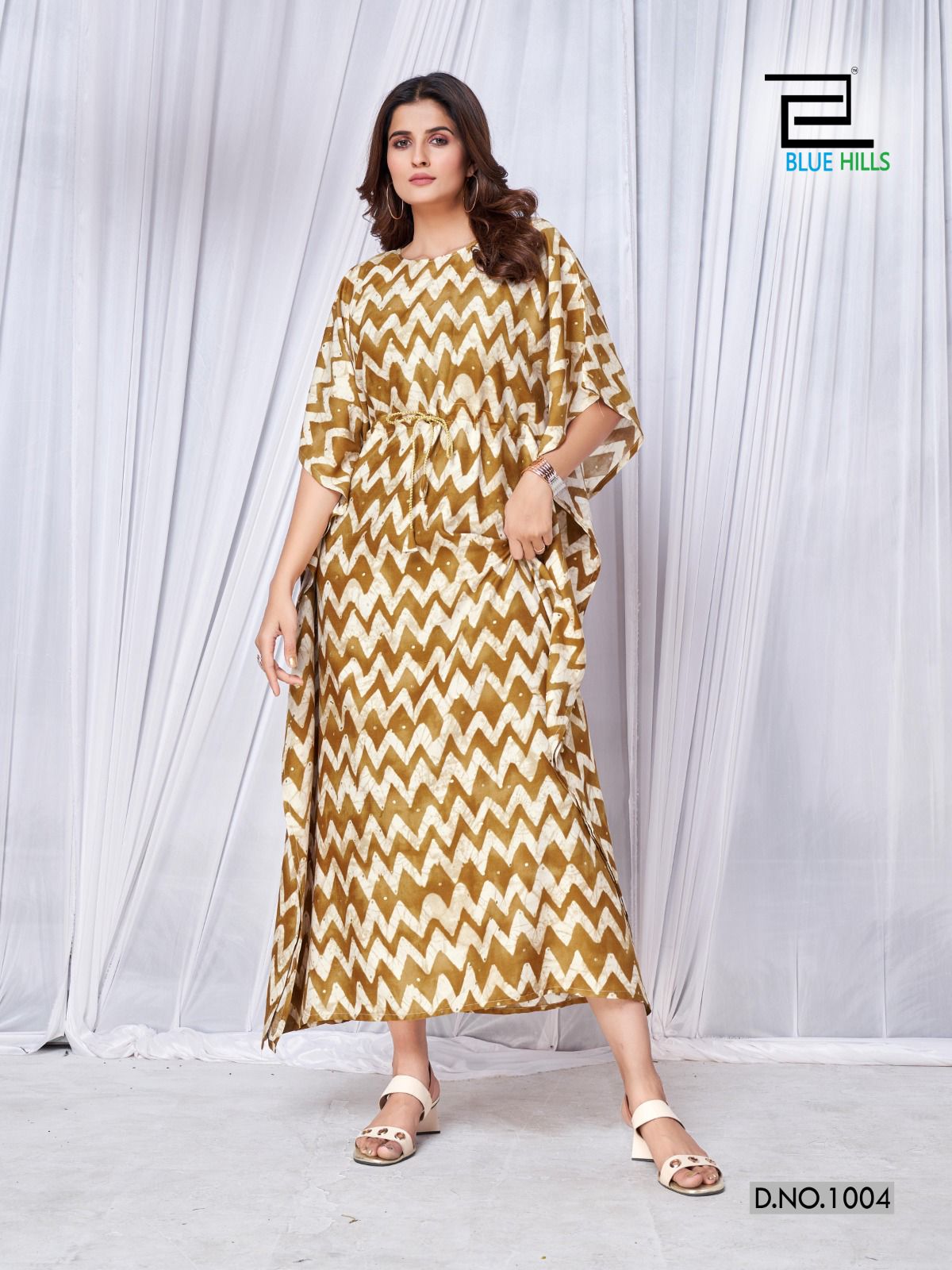 Blue Hills Glory Kaftan Style Rayon Printed Kurtis Catalog
